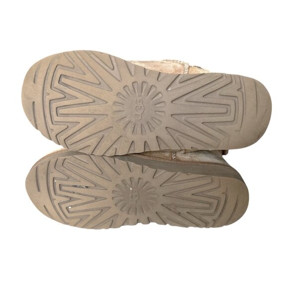 UGG Womens Size 5 Classic Mini Double Zip Chestnut Suede Shearling Boots Shoes - Picture 9 of 11